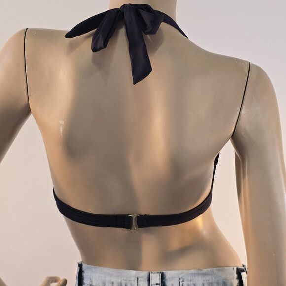 Mossimo Size Small Swim Bikini Top Push Up Black Swimsuit Bra Tie Halter - Picture 5 of 10